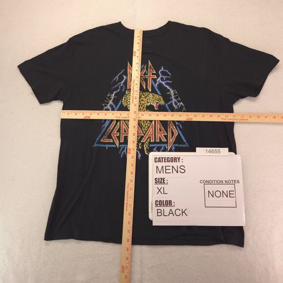 Def Leppard Band Graphic Crew Neck T Shirt Adult Mens Size Extra Large XL Black - Picture 5 of 9